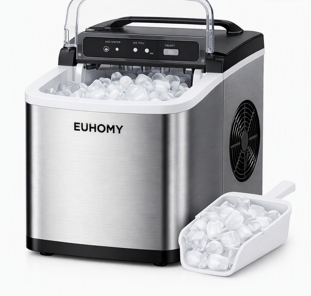 Máquina de Hielo de Encimera EUHOMY Compacta
